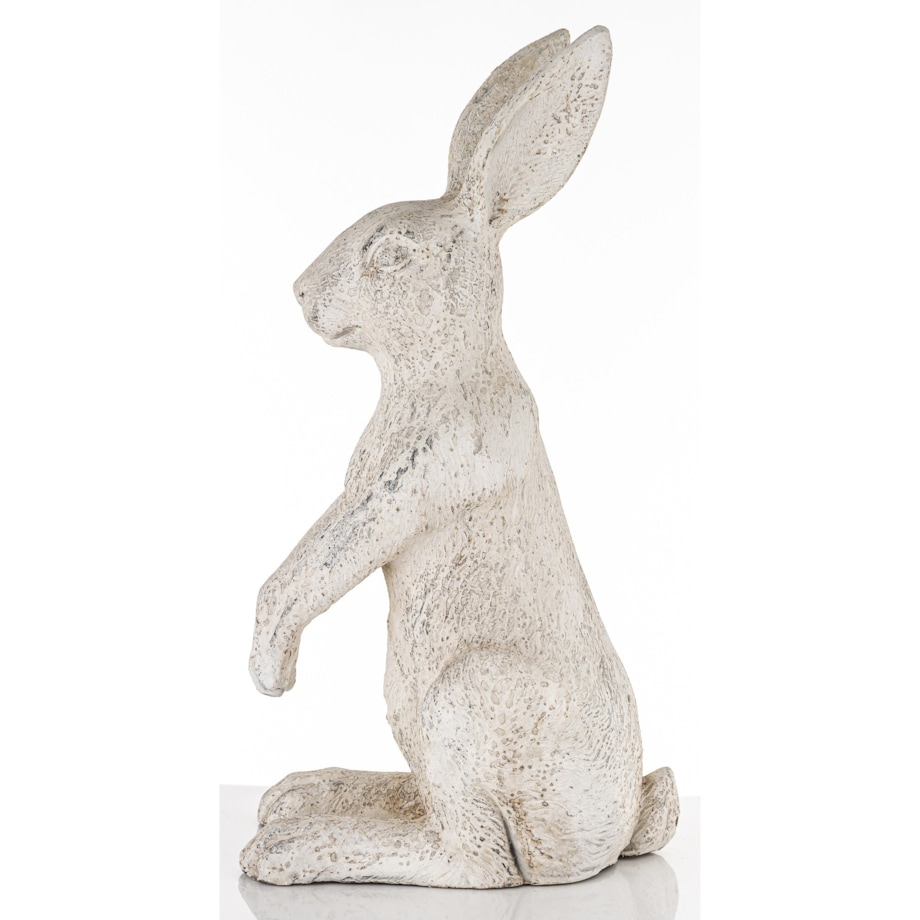 Dekoracja - duży siedzący królik 61x22x32 cm SZAREK