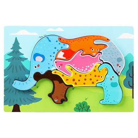 Puzzle drewniane - Słoń
