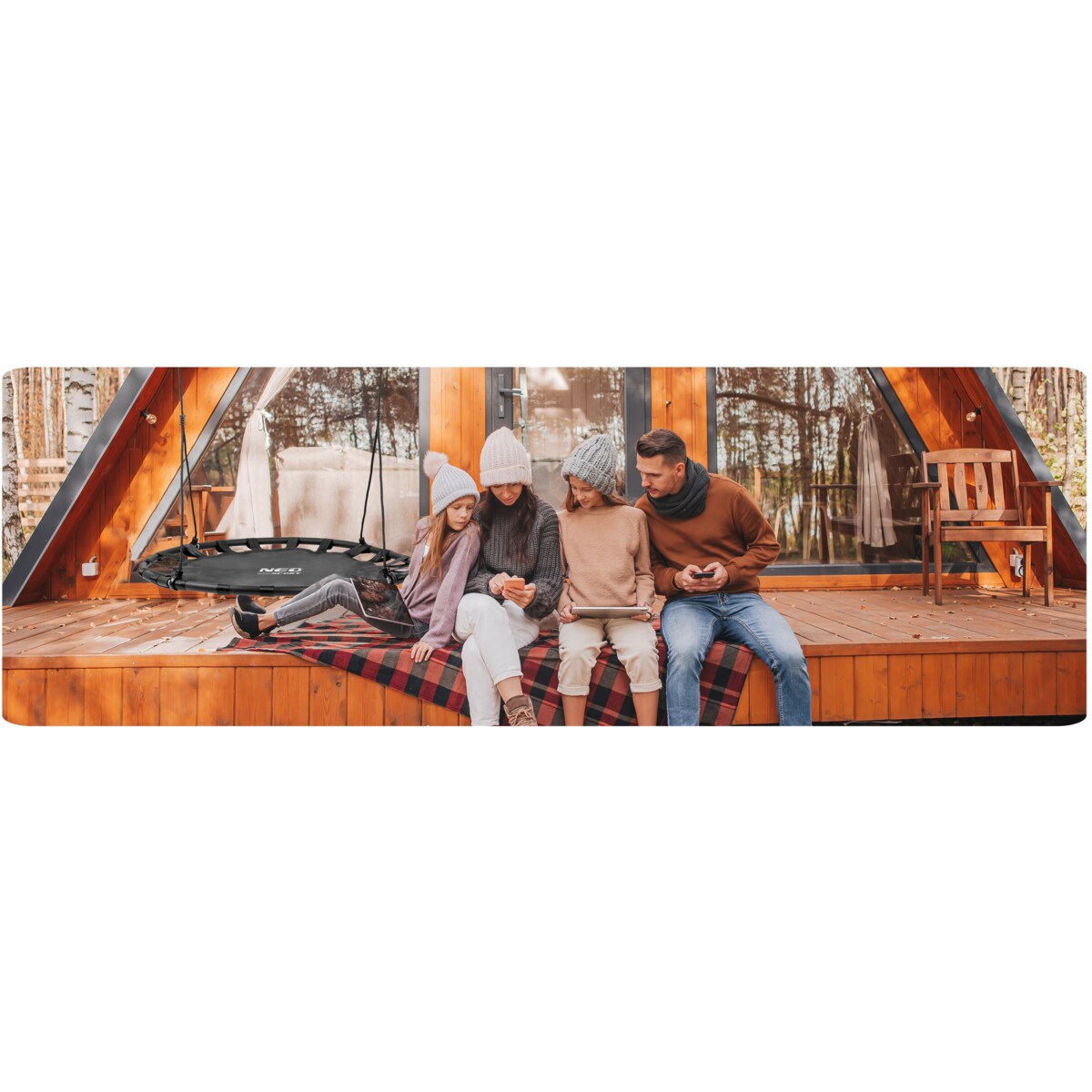 Huśtawka ogrodowa bocianie gniazdo 120cm Neo-Sport