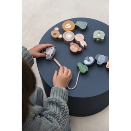 Drewniane koraliki w kształcie zwierzątek