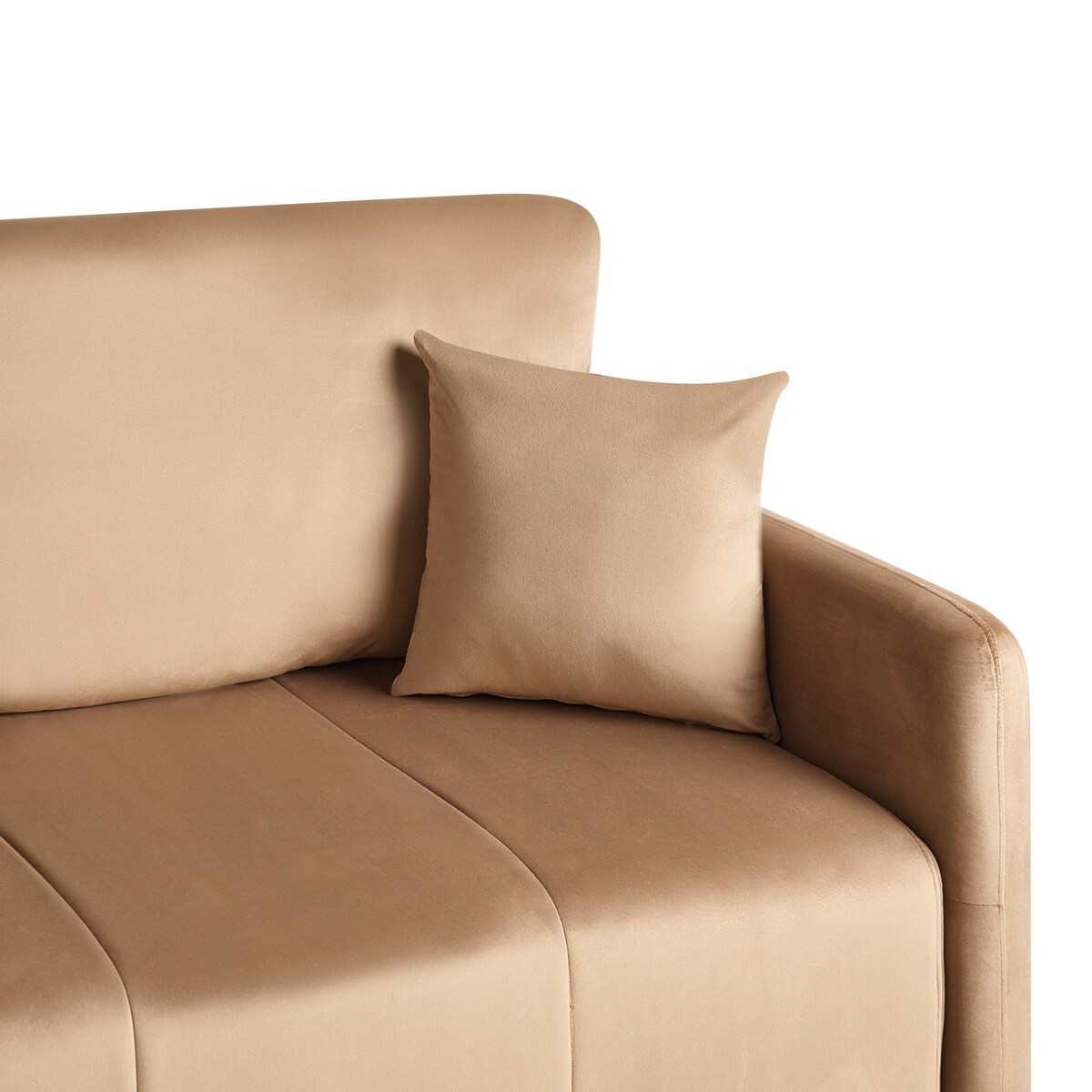 Sofa rozkładana dla 3 osób EGGE Welur Jasnobrązowy
