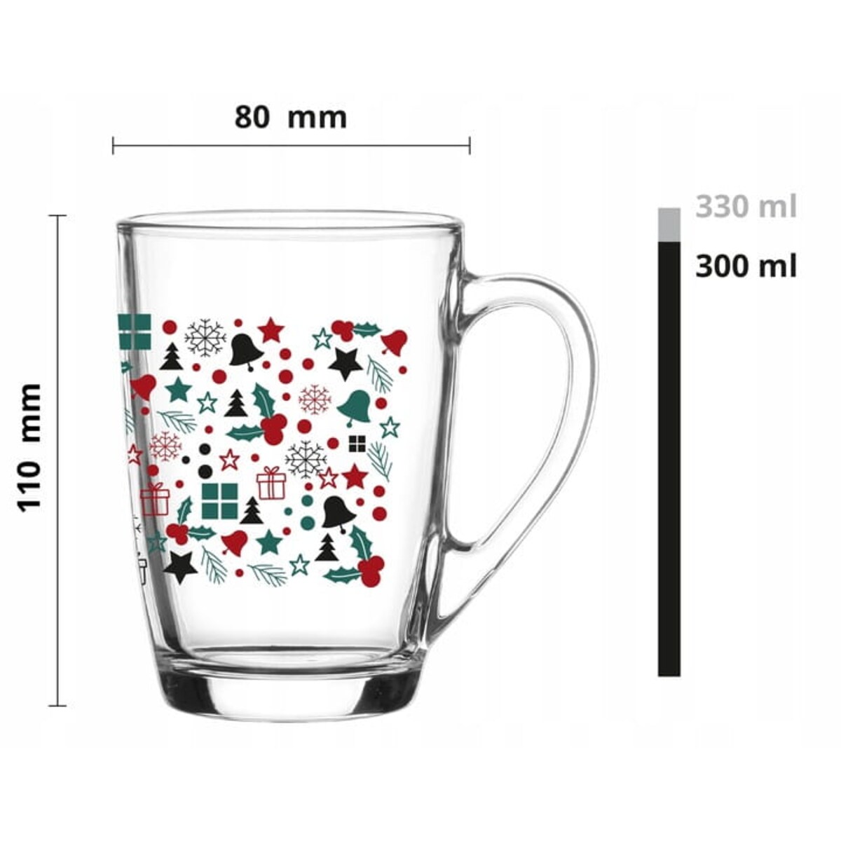Kubek ŚWIĄTECZNY z nadrukiem do kawy herbaty Ala Gałązki 300ml
