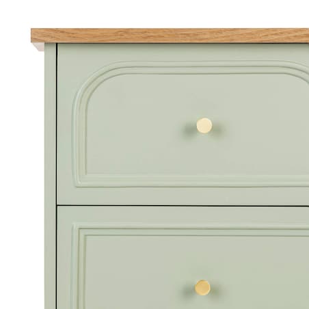 Komoda z szufladami słupek MOHEA, szałwiowa, 45 x 39 x 113 cm