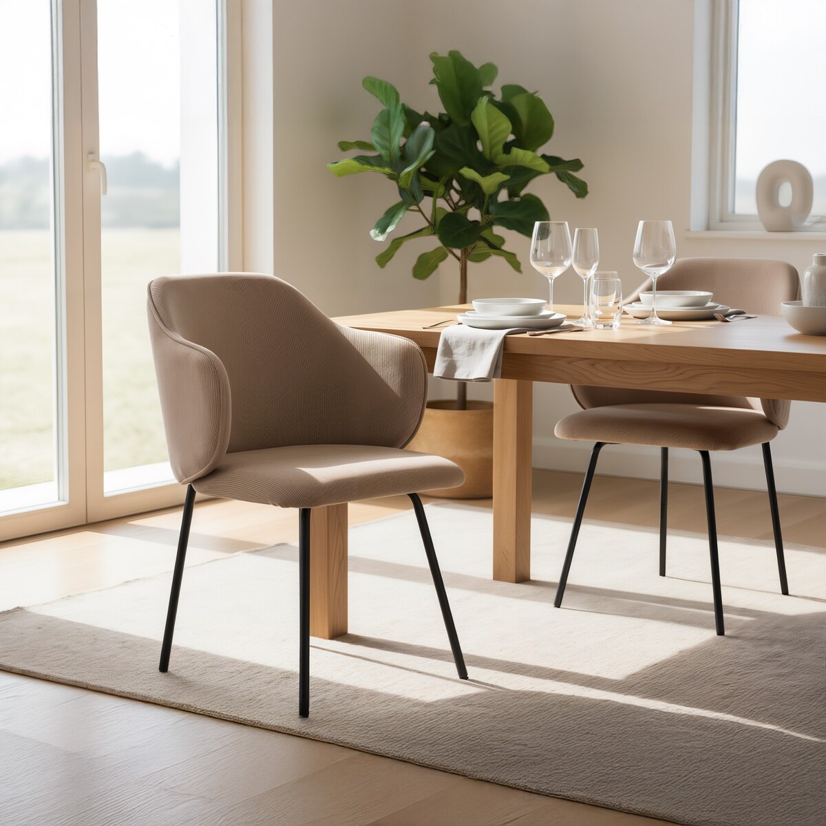 Krzesło z sztruksu tapicerowane DALIA welurowe JUMI