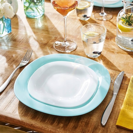 TALERZYKI DESEROWE BIAŁE kwadratowe CARINE LUMINARC talerze na desery 6 szt