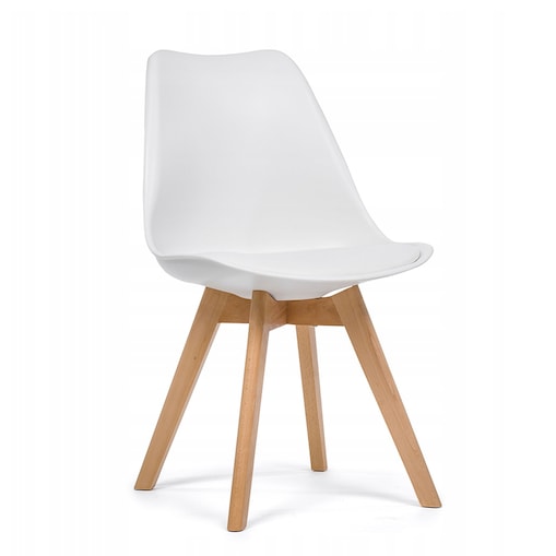 Krzesło skandynawskie do salonu jadalni kuchni nowoczesne DUBLIN biały