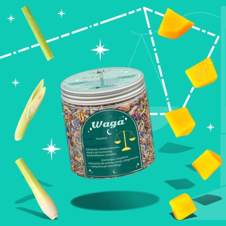 Herbata Zodiakalna WAGA - herbaciany susz napar ziołowa mieszanka na astrologiczny prezent upominek podarunek dla osoby ze znakiem zodiaku WAGI