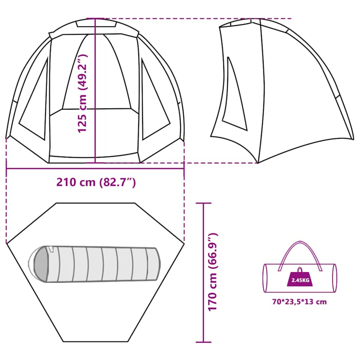 vidaXL Namiot wędkarski, brązowy, wodoszczelny