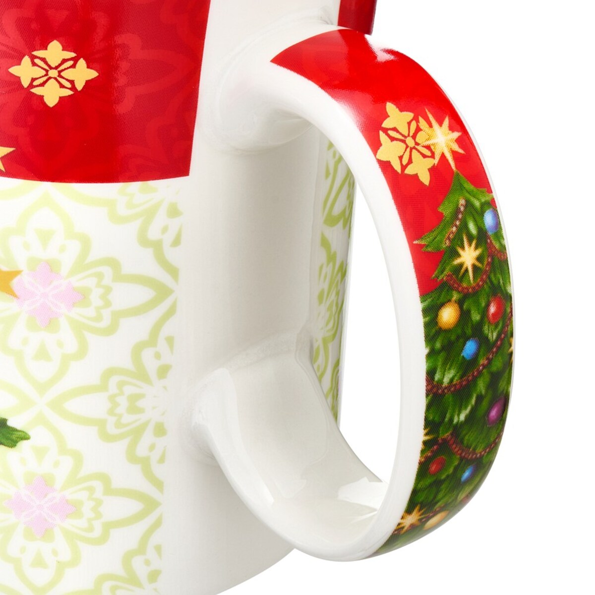 VILLA ITALIA Kubek świąteczny na prezent porcelanowy biało czerwony SILENT NIGHT