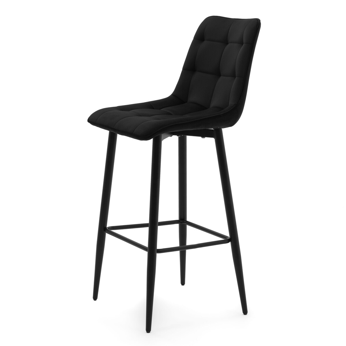 Hoker tapicerowany barowy welurowy CHIC czarny do salonu jadalni