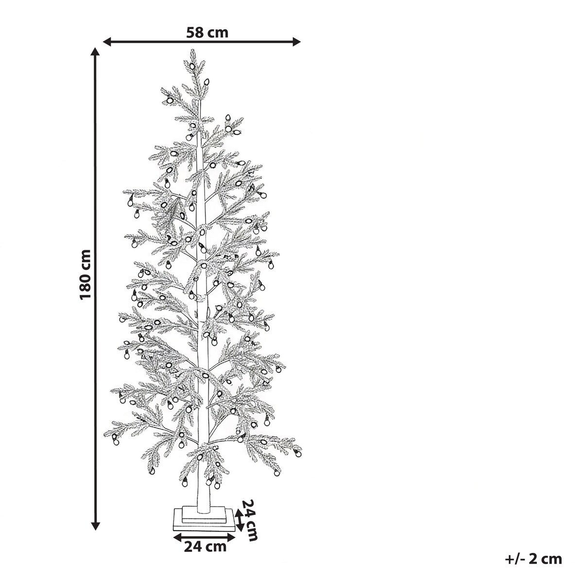 Dekoracja ogrodowa LED TORSA Drzewko 180 cm Zielony