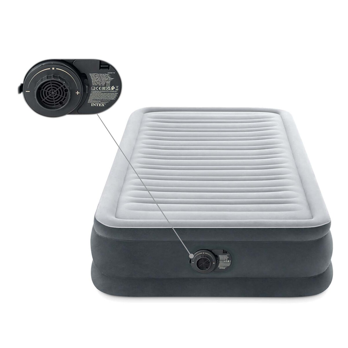 Materac welurowy z pompką Intex 67766ND jednoosobowy