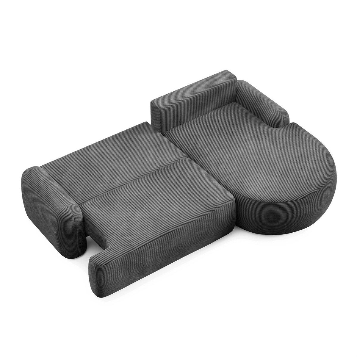 Zaokrąglony narożnik CLEO II z funkcją spania, wersja prawa, Poso 60