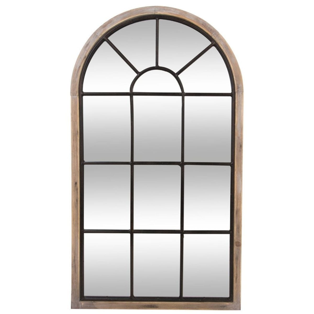 Duże lustro ścienne, dekoracyjne, 60 x 106 cm, Atmosphera, kolor beżowy, MDF