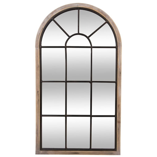Duże lustro ścienne, dekoracyjne, 60 x 106 cm, Atmosphera, kolor beżowy, MDF