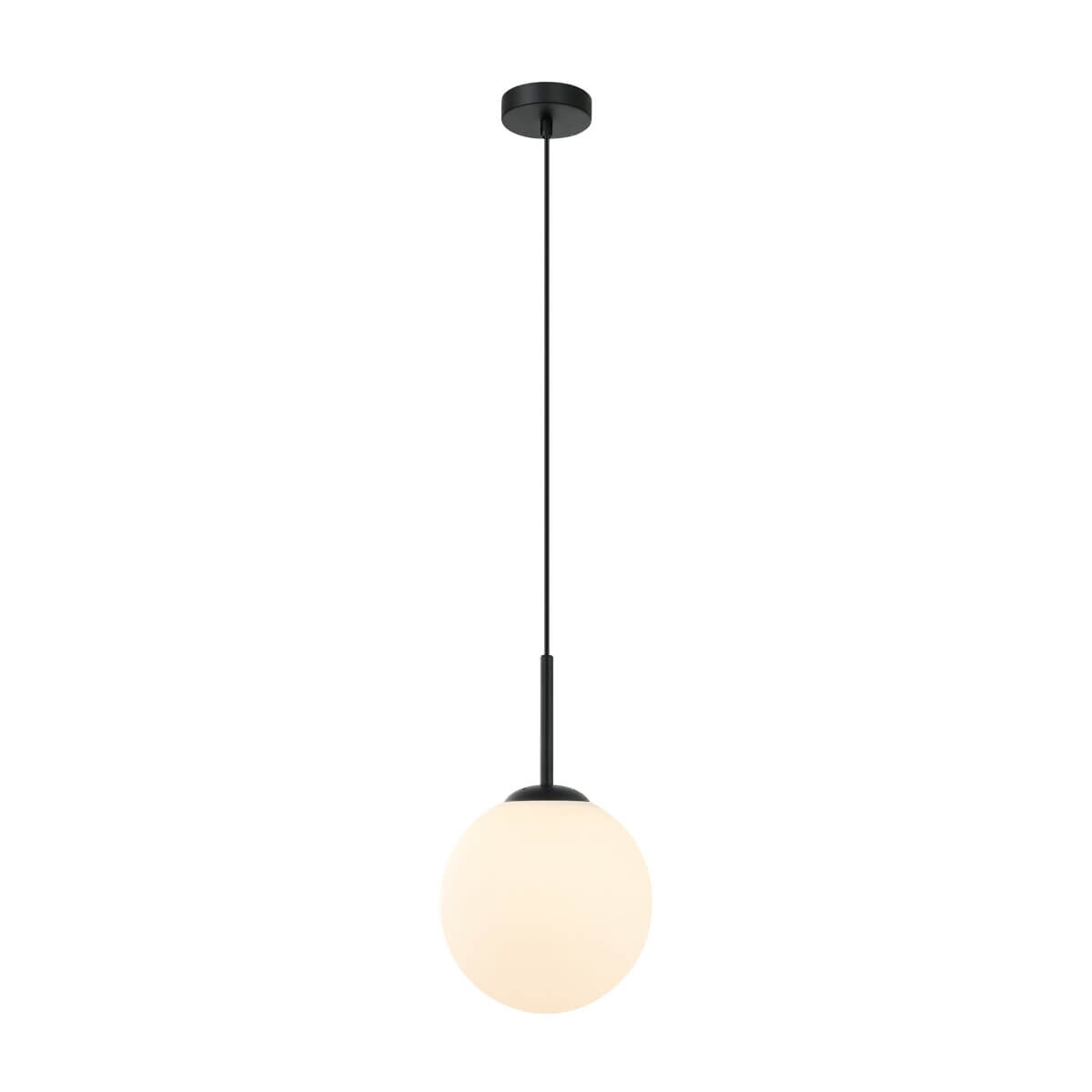 Wisząca lampa kula Deore PND-5578-1S-BK Italux metal szkło czarny biały