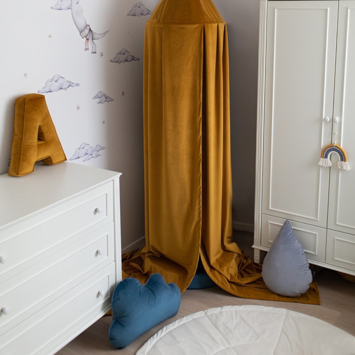 Baldachim do łóżeczka, prześwitująca, biała, fi 50cmx230cm, Sweet Secret