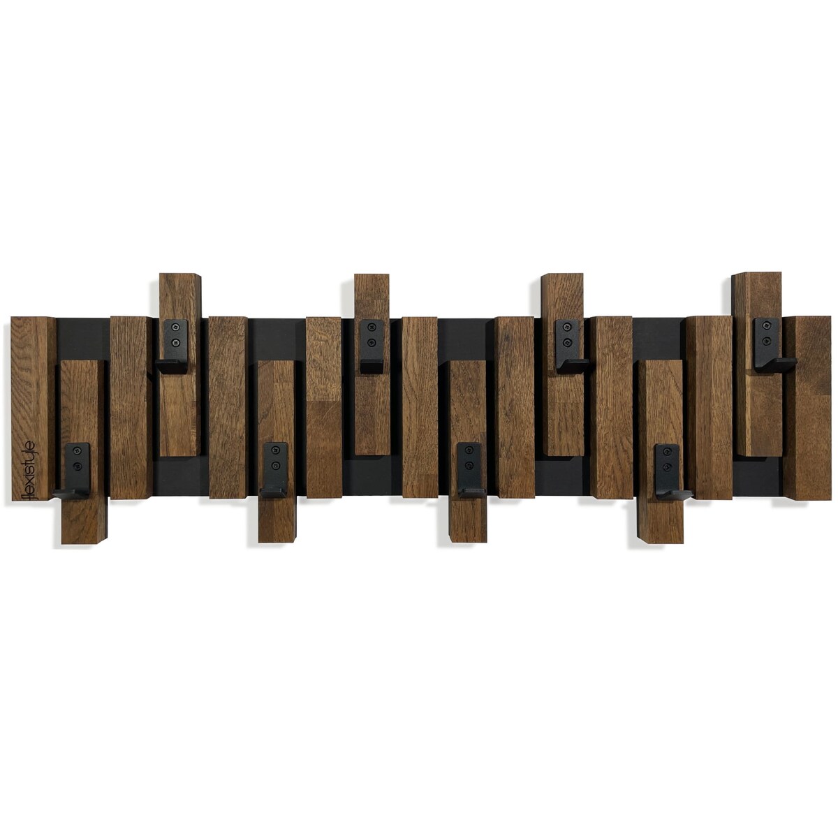 Wieszak ścienny na ubrania Lamele Mini 80cm brązowy