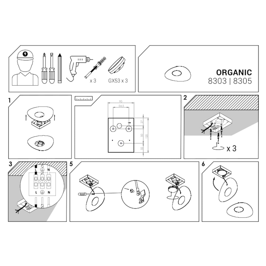 Lampa sufitowa 8303 ORGANIC Czarny Nowodvorski