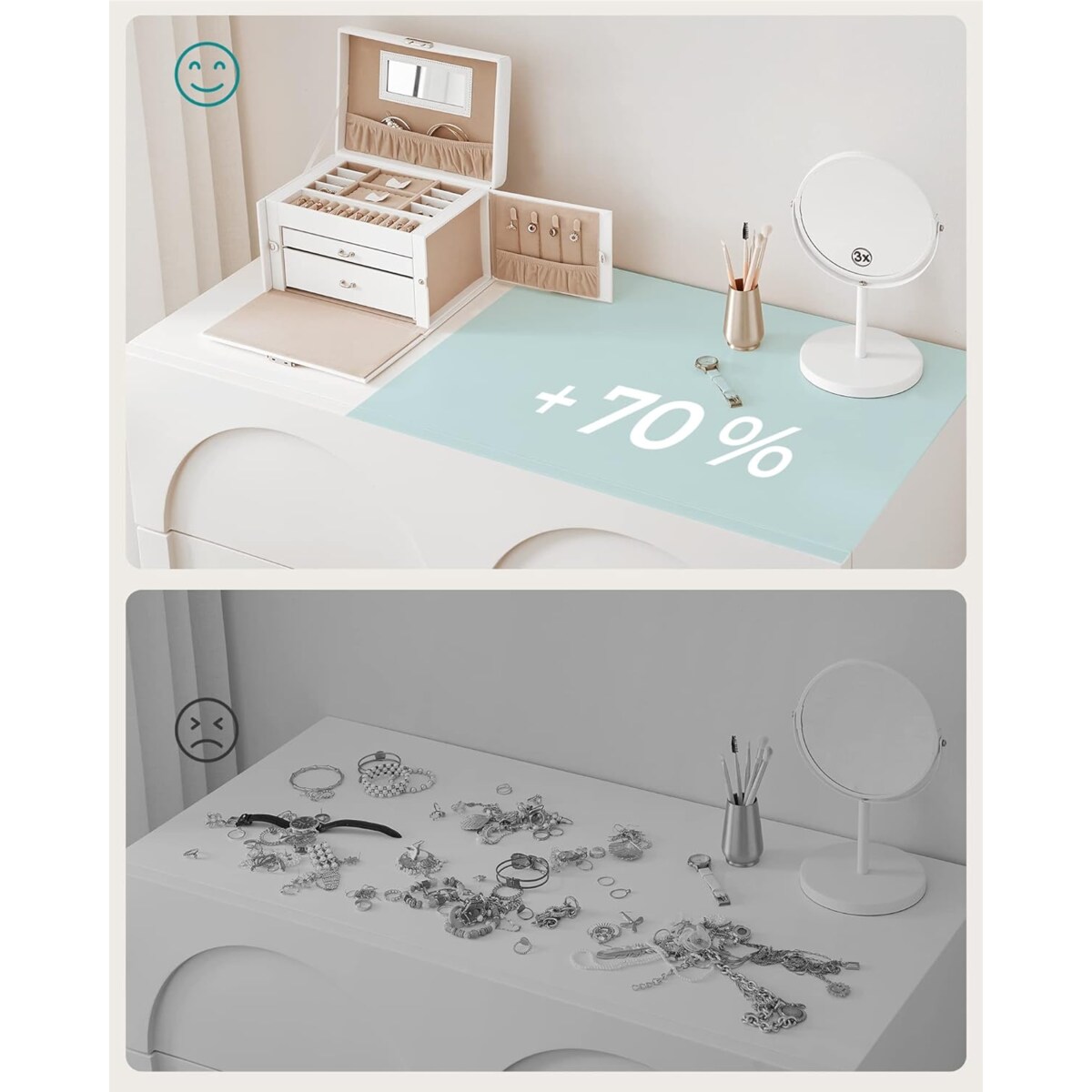 Kasetka Szkatulka Kuferek Na Biżuterię Zegarek Biały