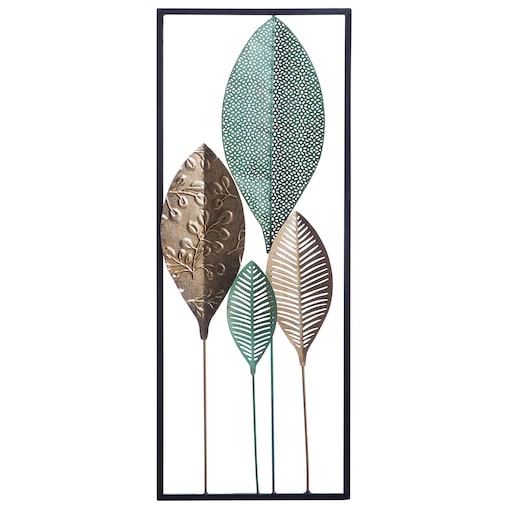 Dekoracja ścienna Liść PLATINUM Metal 75 cm Kolorowy