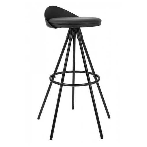 Krzesło barowe z ekoskóry Lanza 301-CCV King Home metalowe czarny