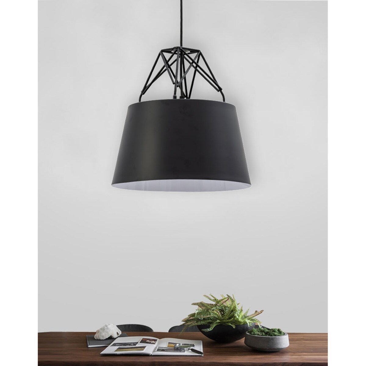Lampa Sufitowa Wisząca Loft Metalowa Czarna