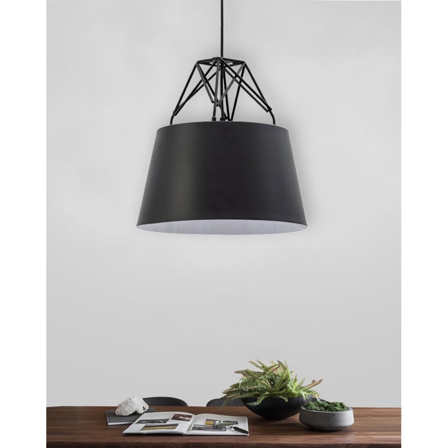Lampa Sufitowa Wisząca Loft Metalowa Czarna