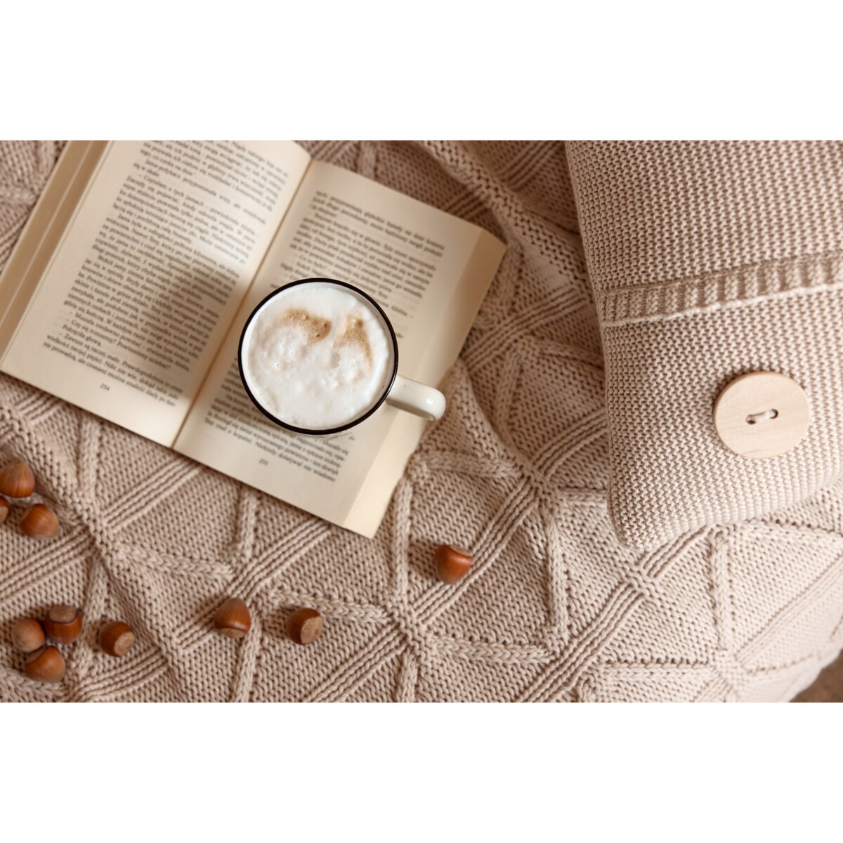 Narzuta brytyjska beżowa, 220 x 240 cm, La Manta