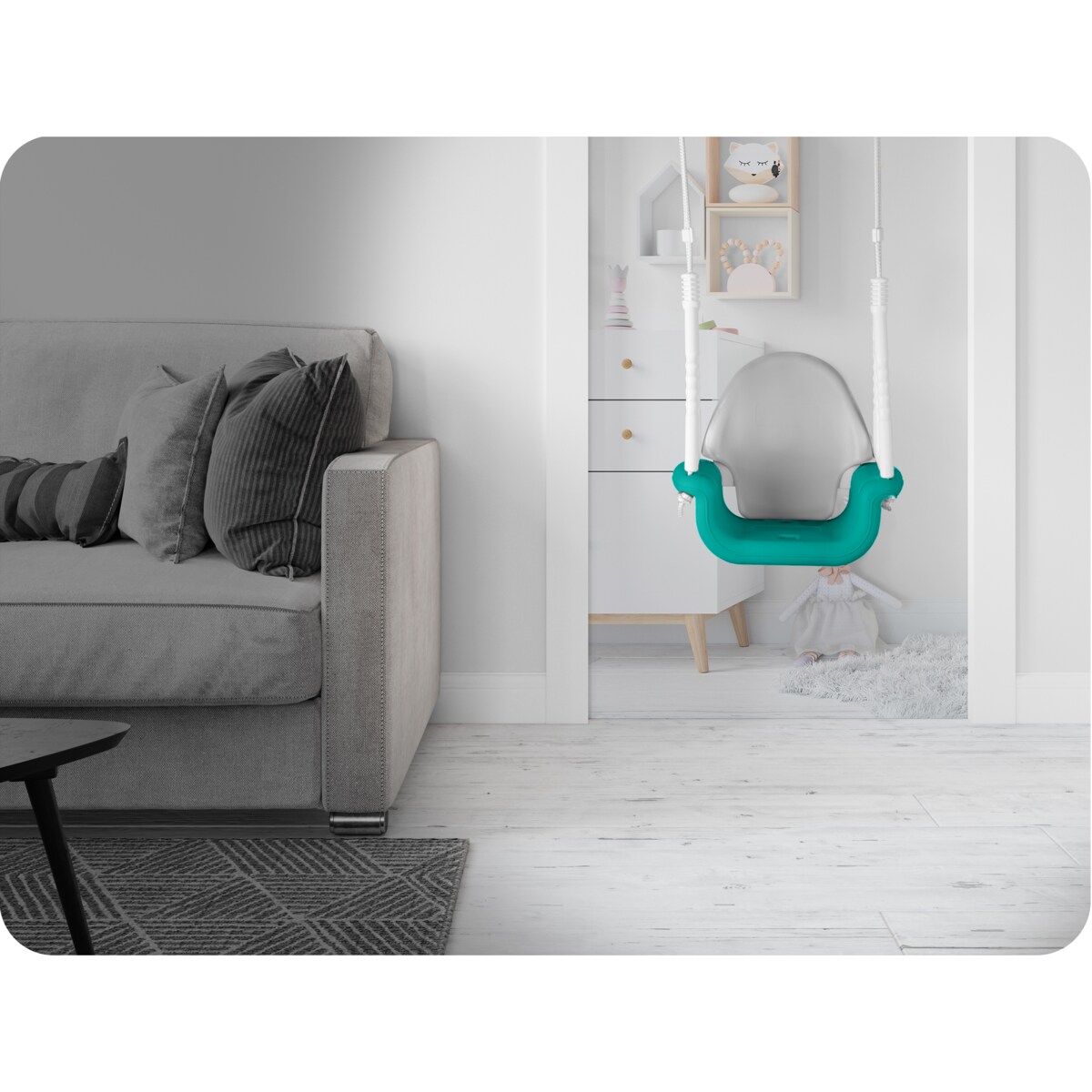 Huśtawka Słonik ogrodowa domowa kubełkowa 3w1 Ricokids