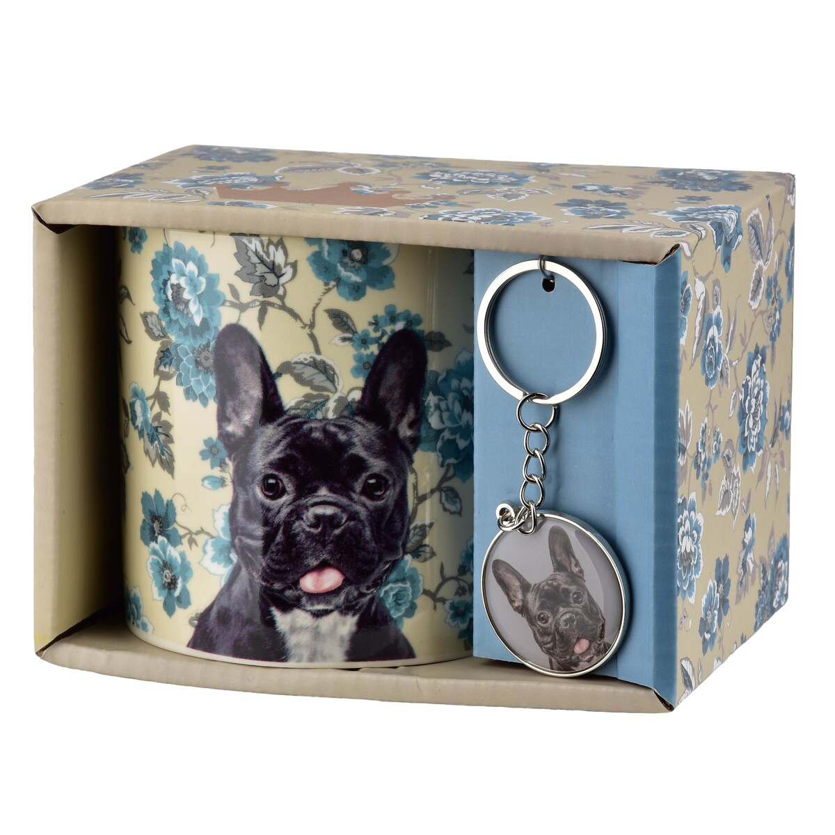 Kubek porcelanowy z brelokiem 380 ml NOYA Buldog Francuski