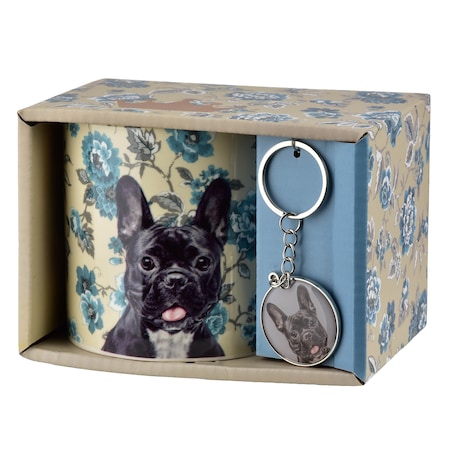 Kubek porcelanowy z brelokiem 380 ml NOYA Buldog Francuski