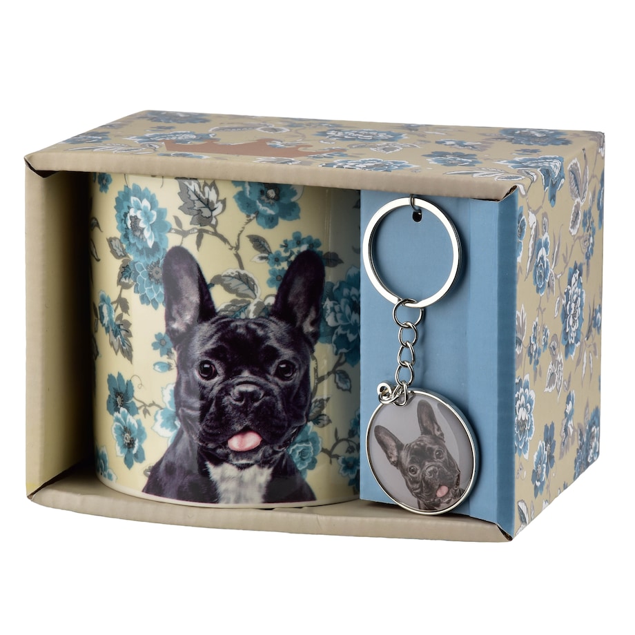 Kubek porcelanowy z brelokiem 380 ml NOYA Buldog Francuski