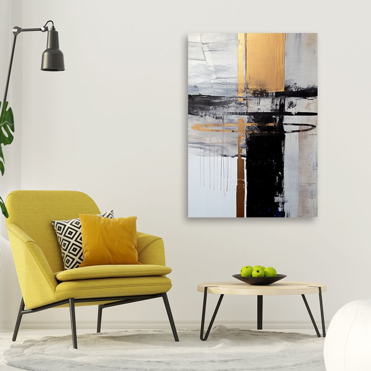 Nowoczesny Obraz do salonu pokoju biura Złota Abstrakcja Glamour 40x60