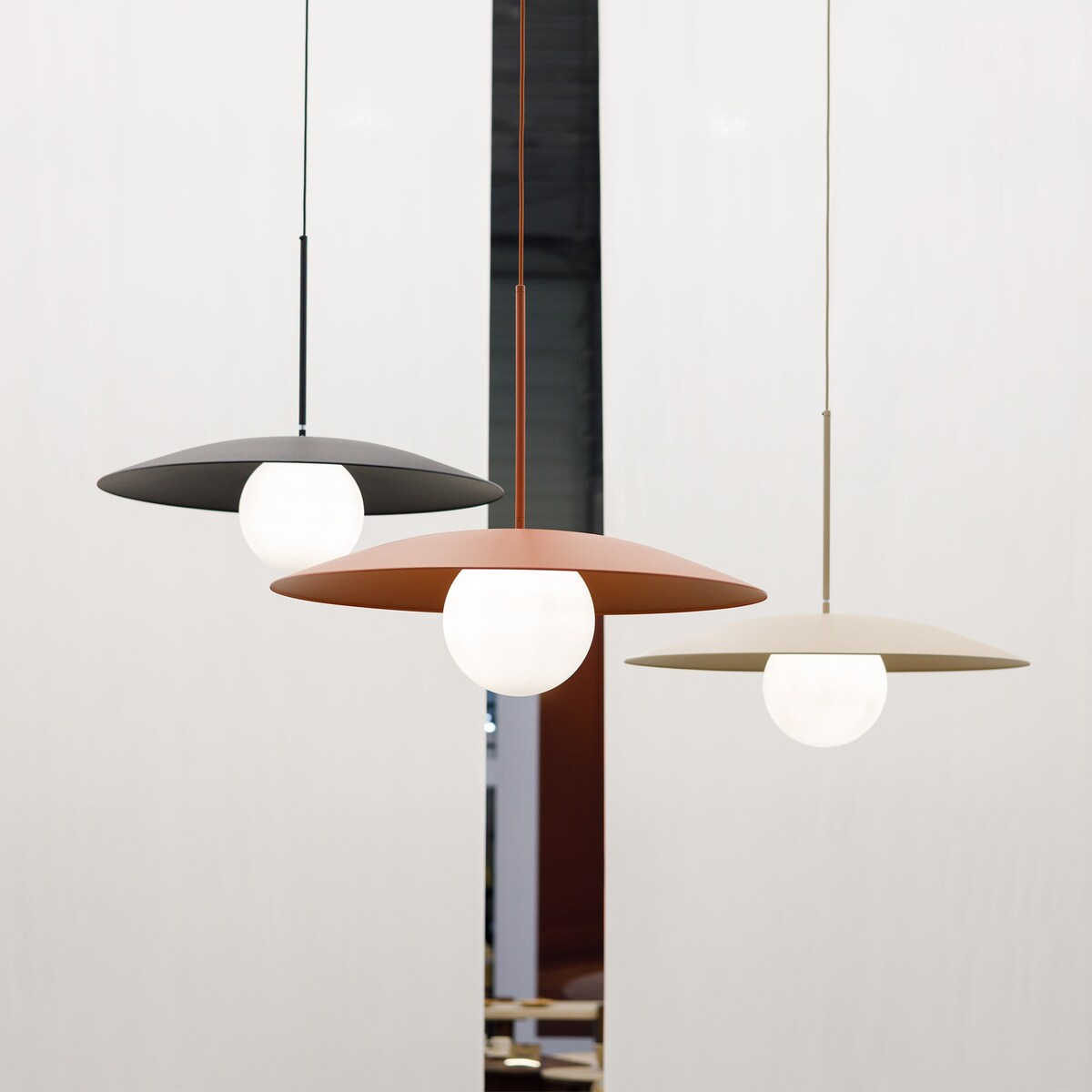 Lampa Wisząca SLATE SABIA GLASS, Beżowo-Biała, Ø65 cm, 1-Punktowa, 10910, TK Lighting