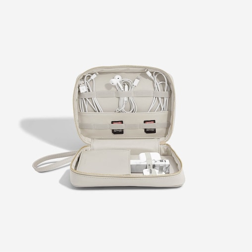 Etui na ładowarki i słuchawki Stackers jasnobeżowe