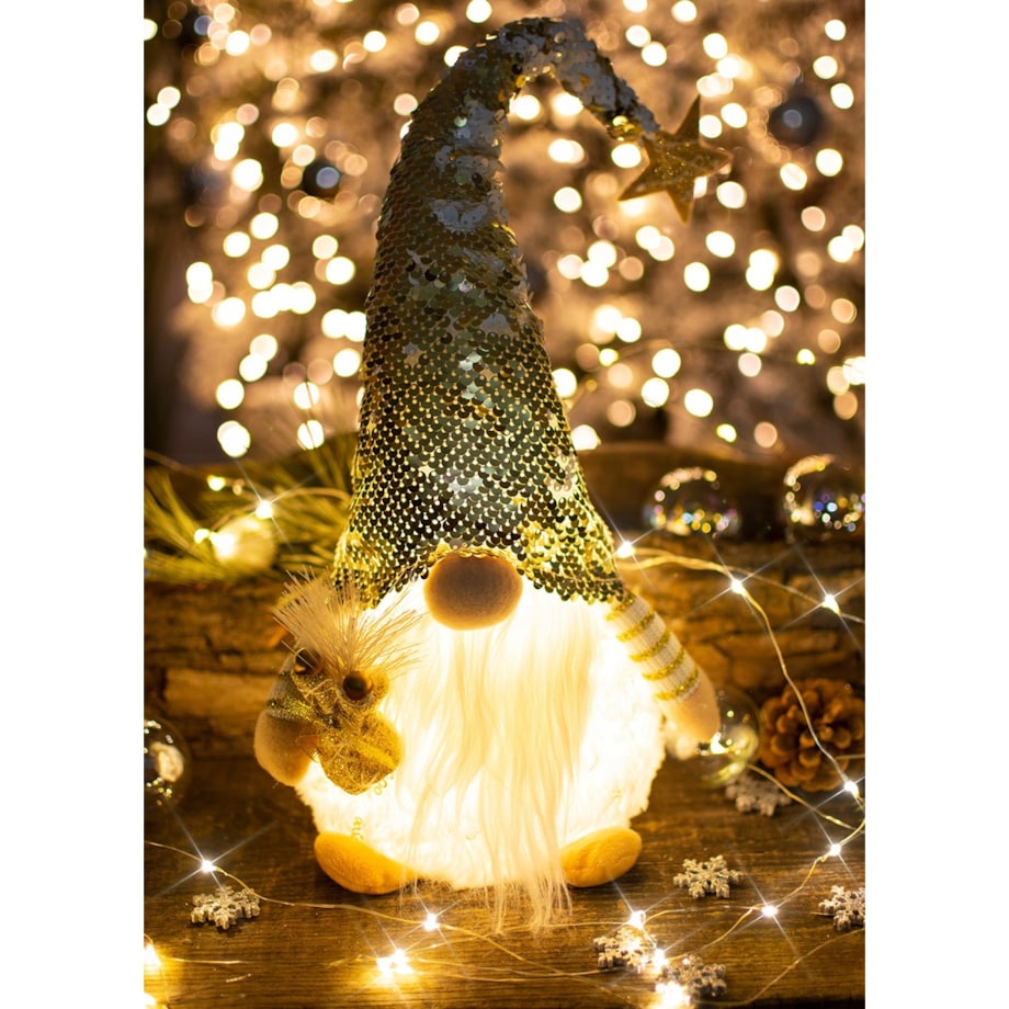 SKRZAT świąteczny KRASNAL gnom Mikołaj DUŻY biały