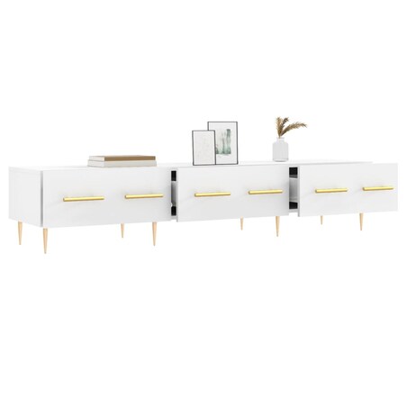 vidaXL Szafka pod TV, biała, 150x36x30 cm, materiał drewnopochodny