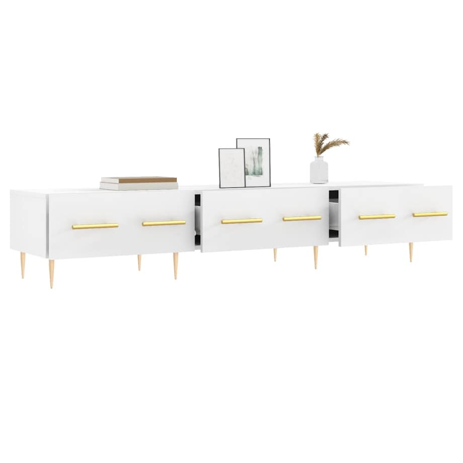 vidaXL Szafka pod TV, biała, 150x36x30 cm, materiał drewnopochodny