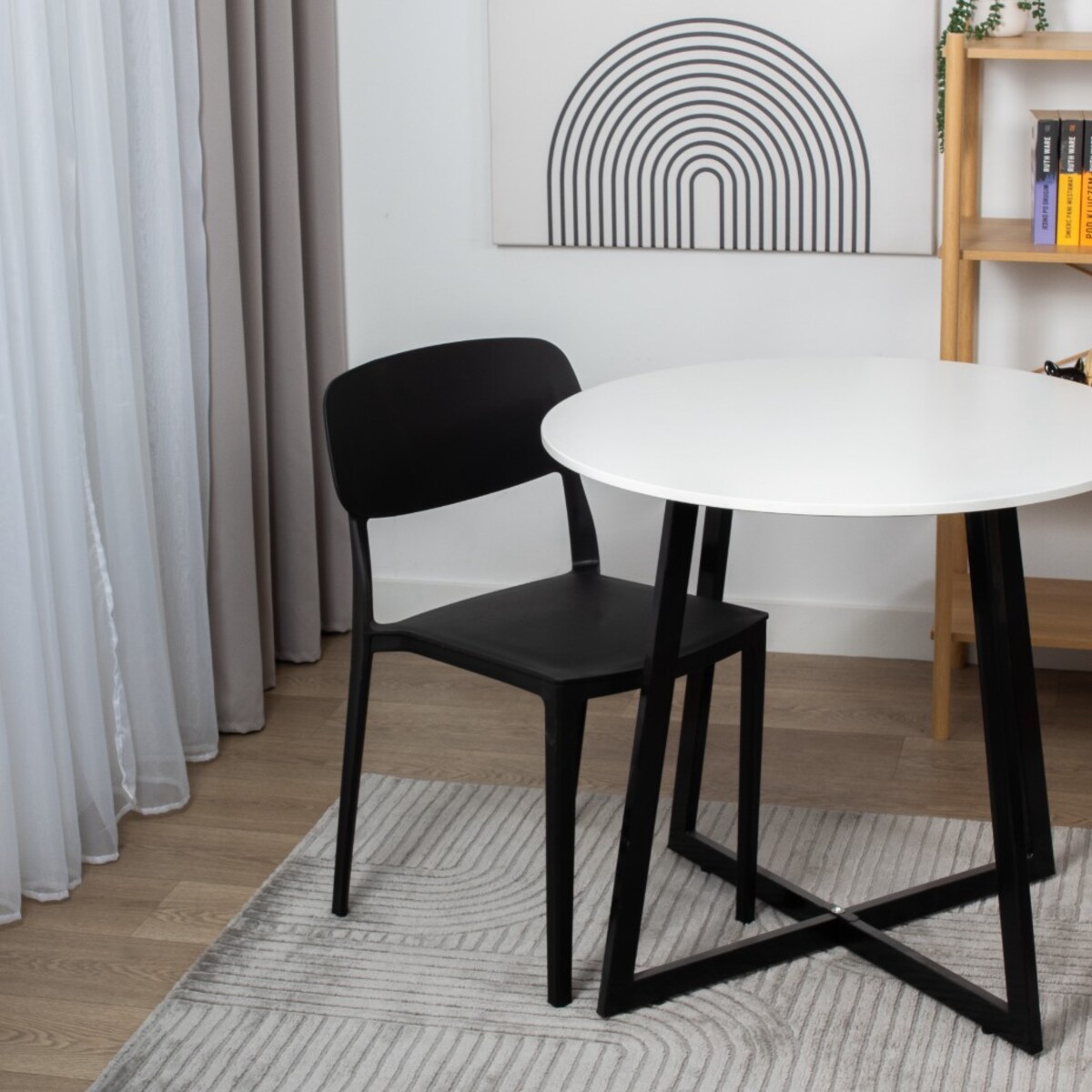 Krzesło plastikowe do salonu ogrodu nowoczesne czarne