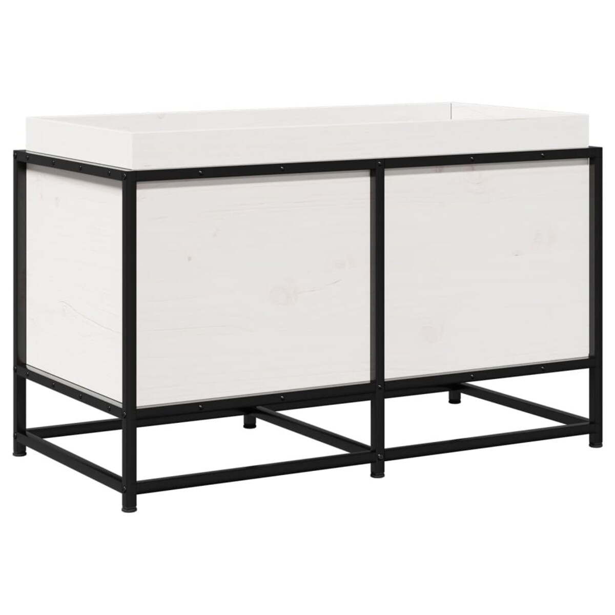 vidaXL Donica ogrodowa, biała, 80x40x50 cm, lite drewno sosnowe