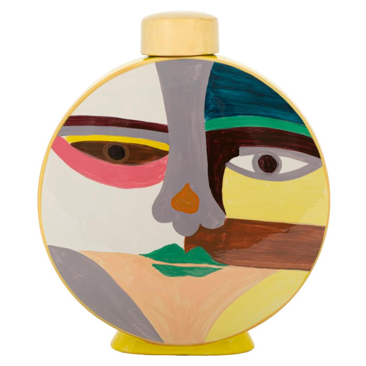 Osłonka dekoracyjna Piccassy Color, kolor wielokolorowy, ceramika, 28 x 9 x 33 cm, kształt okrągły, na doniczkę do salonu, Mauro Ferretti