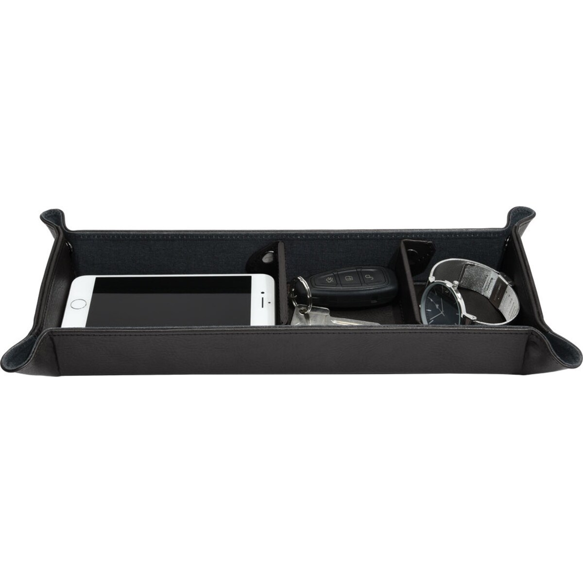 Podstawka prostokątna z przegródkami na drobiazgi Stackers czarna