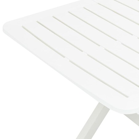 vidaXL Składany stolik ogrodowy, biały, 79x72x70 cm, plastik