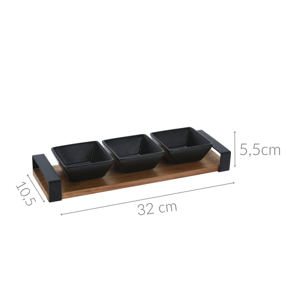 Zestaw do przystawek na tacy ozdobnej