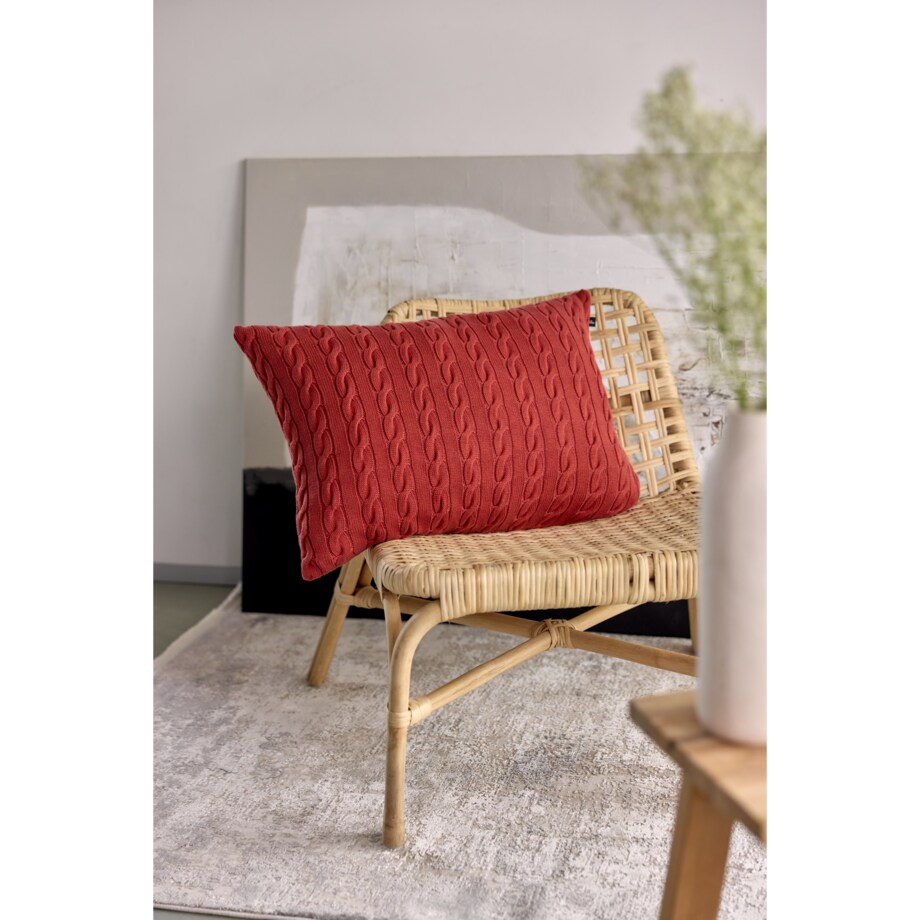 Poszewka warkocz podłużna ceglasta, 40 x 60 cm, La Manta
