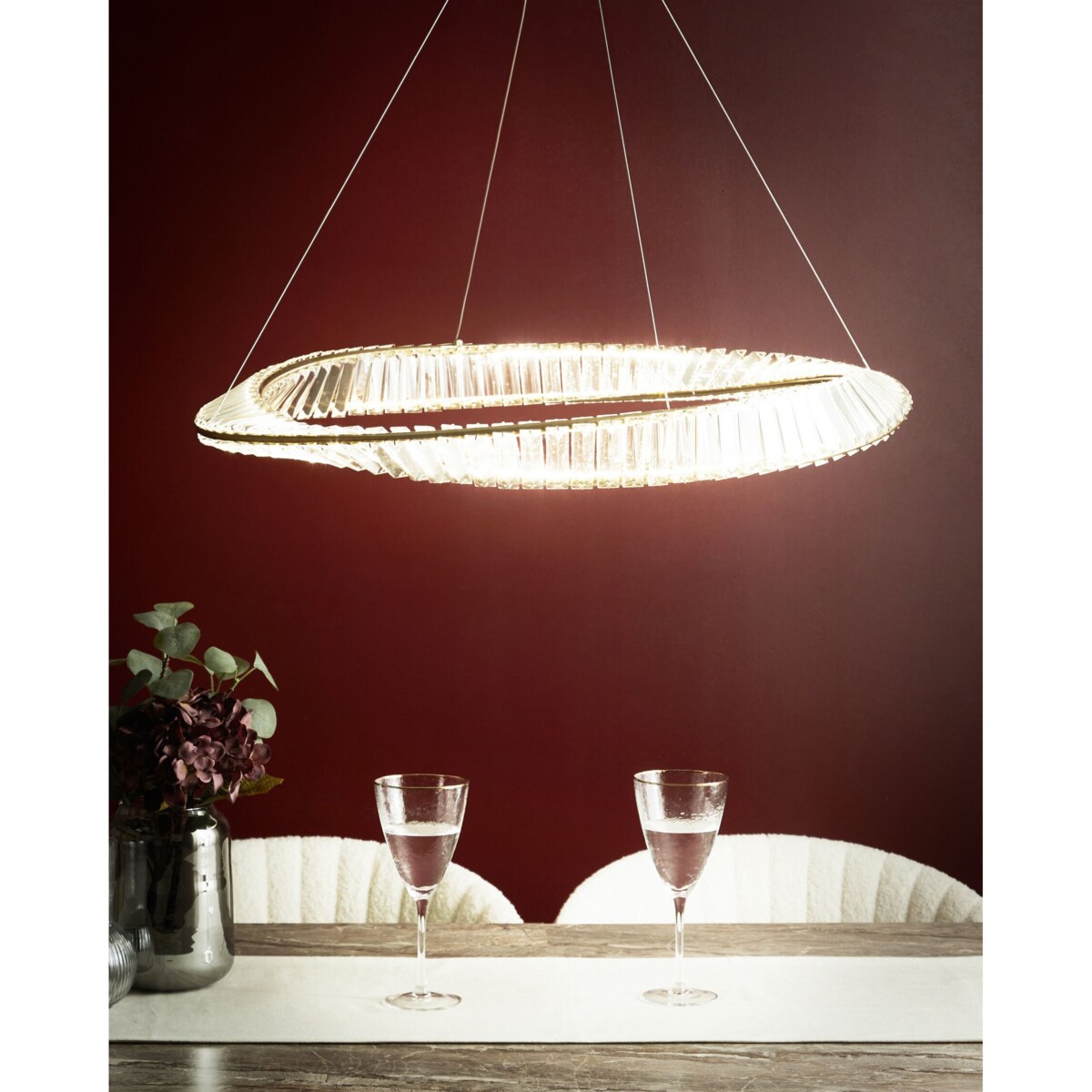 Żyrandol metalowy LED złoty ROSENDE