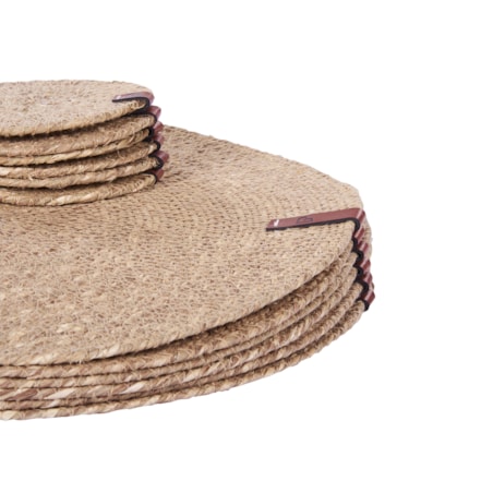 Zestaw 12 podkładek na stół KUNZEA Naturalny Trawa morska