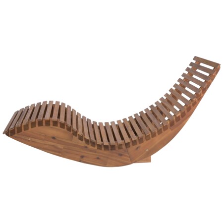 Leżak ogrodowy drewniany z poduszką szarą BRESCIA