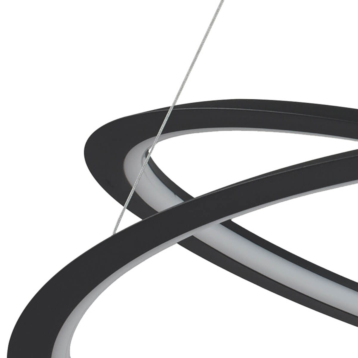 Wisząca lampa salonowa Spirello ST-8826P/B Step LED 80W 3000K pierścień czarna